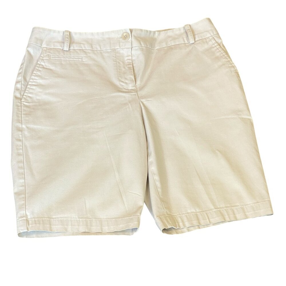 Talbots Petites 9 inch inseam Bermuda Shorts Sz 6P Beige‎ #276R